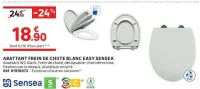 Abattant frein de chute blanc Easy Sensea