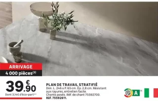 Plan de travail stratifié