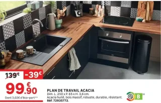 Plan de travail Acacia