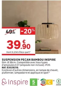 Suspension Pecan bambou Inspire