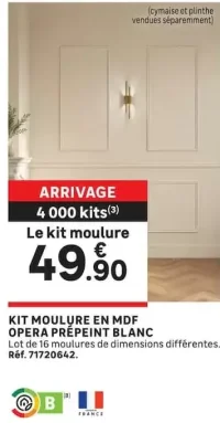 Kit moulure en MDF Opera prépeint blanc