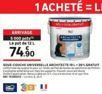 Sous-couche universelle Architecte 10 L + 20% gratuit