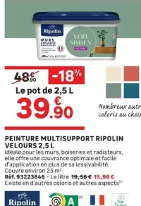 PEINTURE MULTISUPPORT RIPOLIN VELOURS 2,5 L