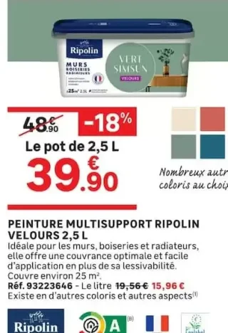 PEINTURE MULTISUPPORT RIPOLIN VELOURS 2,5 L
