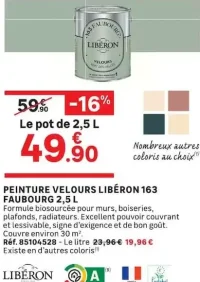PEINTURE VELOURS LIBÉRON 163 FAUBOURG 2,5 L