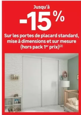 Portes de placard standard, mise à dimensions et sur mesure
