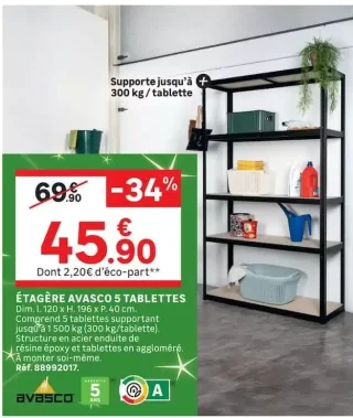 Étagère Avasco 5 tablettes
