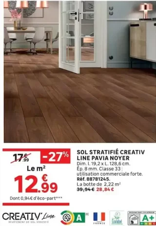 Sol stratifié Creativ Line Pavia Noyer