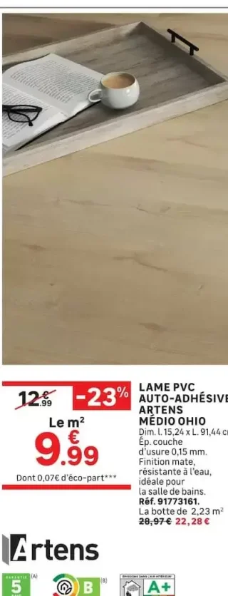 Lame PVC auto-adhésive Médio Ohio Artens