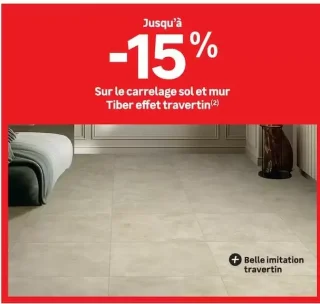 Carrelage sol et mur Tiber effet travertin
