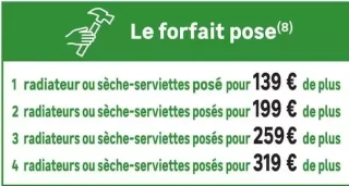 Le forfait pose radiateur ou sèche-serviettes