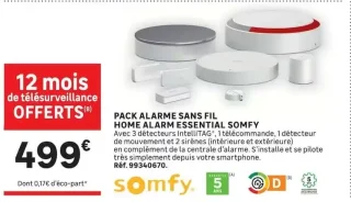 Pack alarme sans fil Home Alarm Essential Somfy