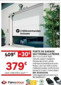 Porte de garage sectionnelle Primo Flexidoor