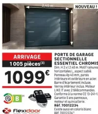 Porte de garage sectionnelle Essentiel Chromis Flexidoor