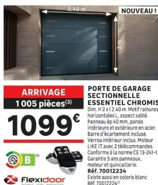 Porte de garage sectionnelle Essentiel Chromis Flexidoor