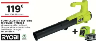 Souffleur sur batterie 18 V Ryobi RY18BLA