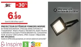 Projecteur extérieur Yonkers Inspire