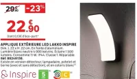 Applique extérieure LED Lakko Inspire