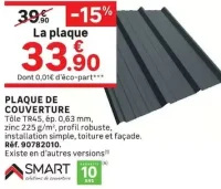 Plaque de couverture Tôle TR45 SMART