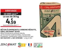 Béton à empreinte carbone réduite, gris, Sacamat 30 kg