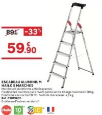 Escabeau aluminium Hailo 5 marches