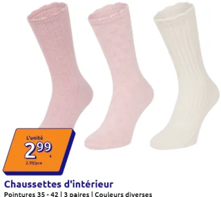 Chaussettes d'intérieur 3 paires