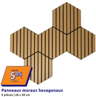 Panneaux muraux hexagonaux