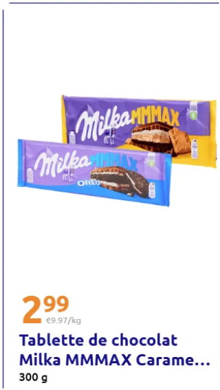 Tablette de chocolat Milka MMMAX