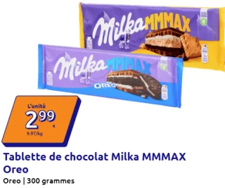 Tablette de chocolat Milka MMMAX Oreo
