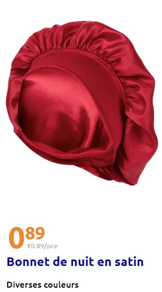 Bonnet de nuit en satin