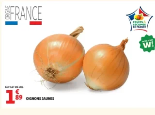 Oignons jaunes Origine France