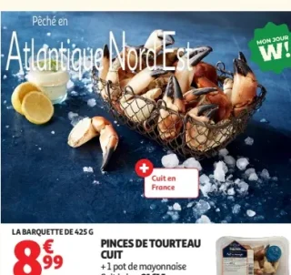 Pinces de tourteau cuit