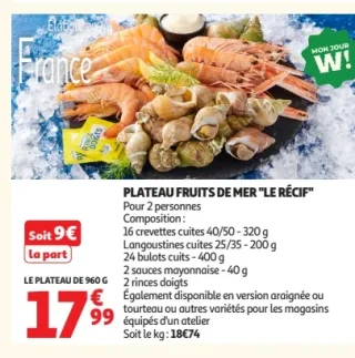 Plateau fruits de mer "Le Récif"
