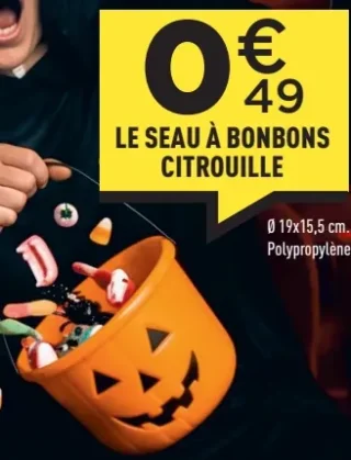 Le seau à bonbons citrouille