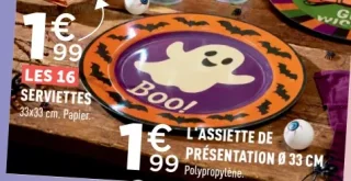 Les 16 serviettes ou l'assiette de présentation