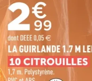 La guirlande 1,7 m LED 10 citrouilles