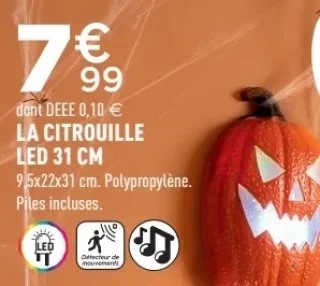 La citrouille LED 31 cm