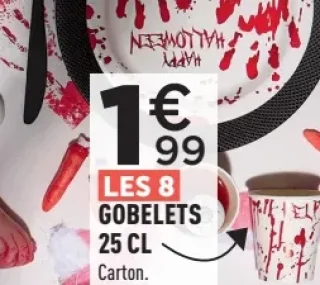 Les 8 gobelets en carton Happy Halloween