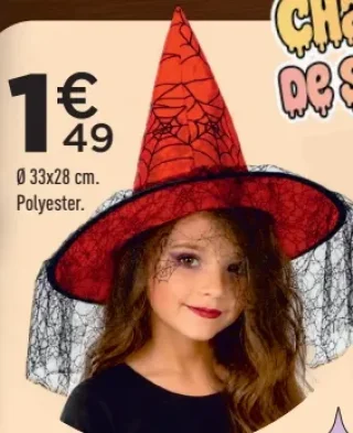 Chapeau de sorcière Ø 33x28 cm
