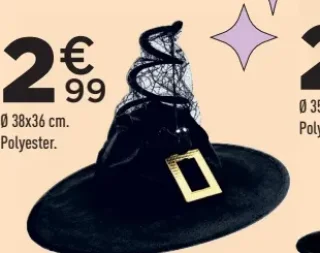 Chapeau de sorcière Ø 38x36 cm