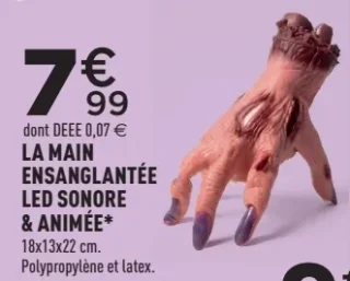 La main ensanglantée LED sonore & animée