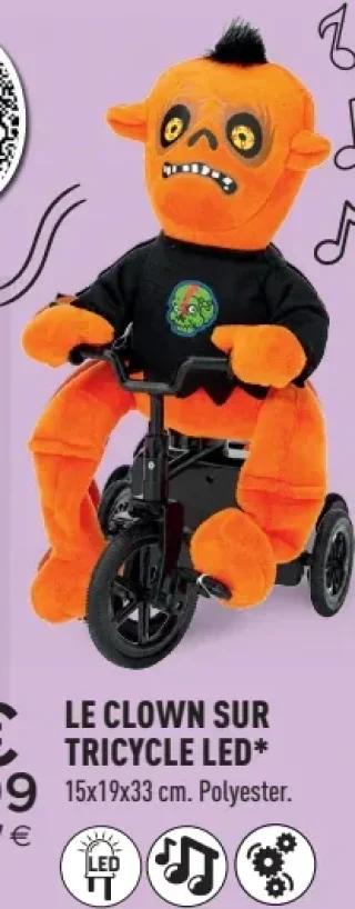 Le clown sur tricycle LED
