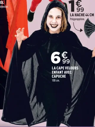 La cape velours enfant avec capuche