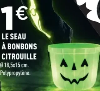 Le seau à bonbons citrouille phosphorescent