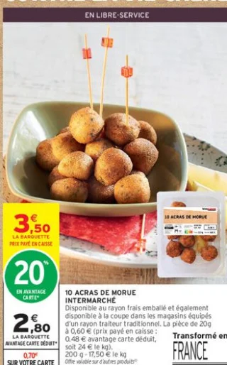 10 acras de morue Intermarché