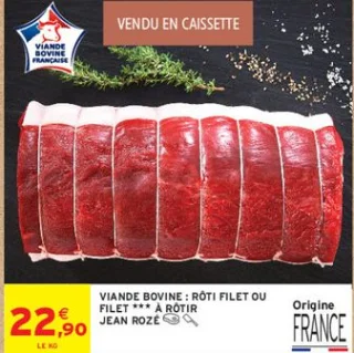Viande bovine : Rôti filet ou Filet *** à rôtir Jean Rozé