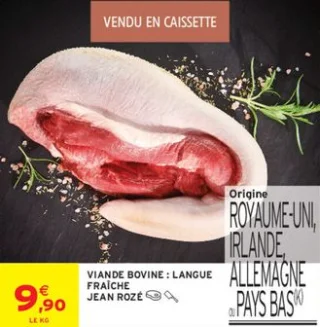 Viande bovine : Langue fraîche Jean Rozé