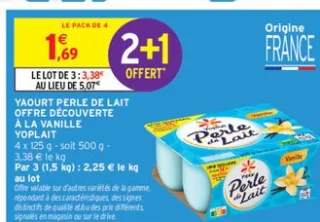 Yaourt Perle de Lait offre découverte à la vanille Yoplait