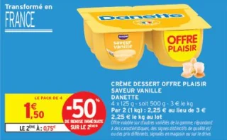 CRÈME DESSERT OFFRE PLAISIR SAVEUR VANILLE DANETTE