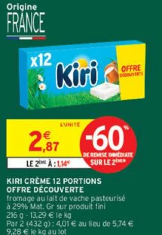 Kiri crème 12 portions Offre découverte